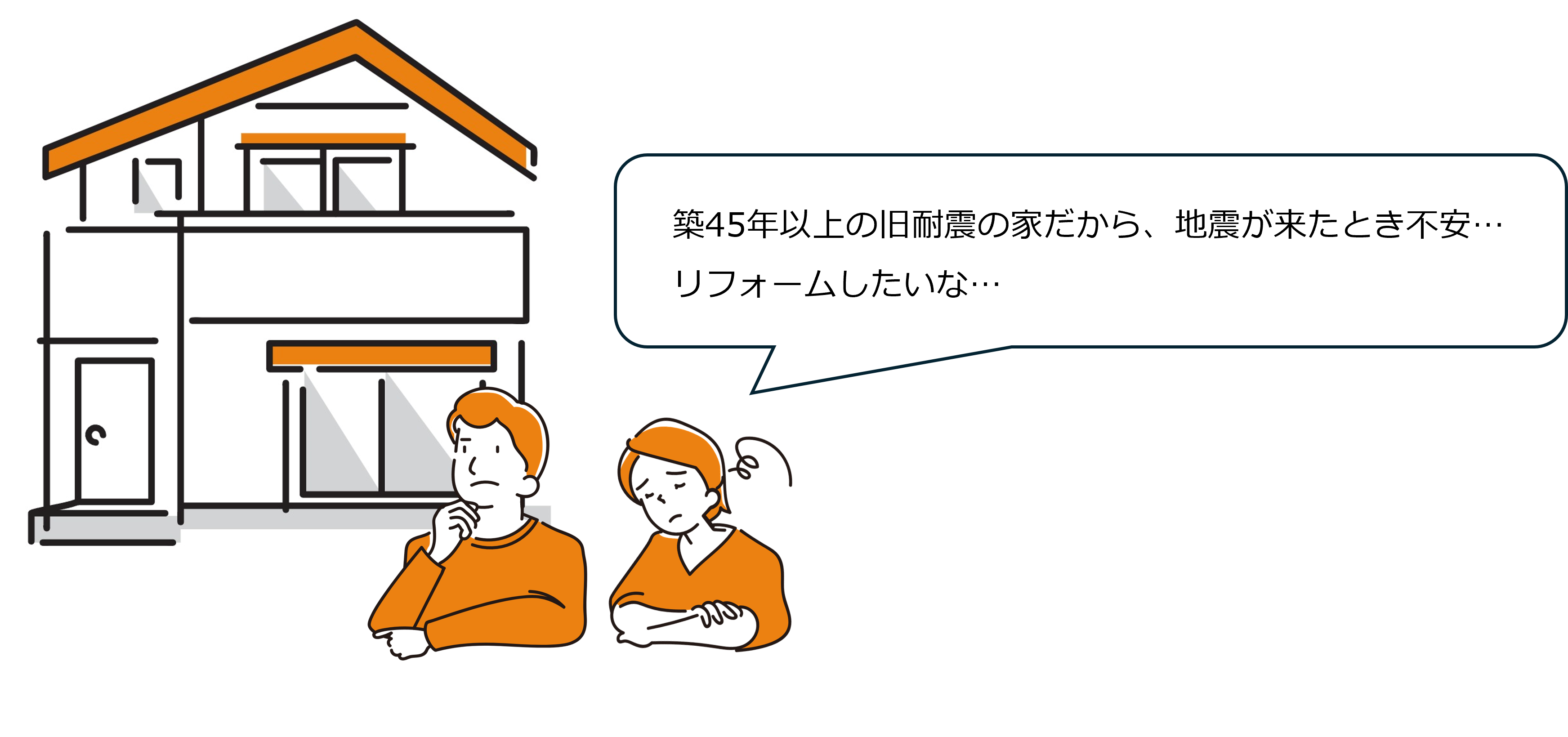 築45年以上の旧耐震の家なので、地震が来たときに不安